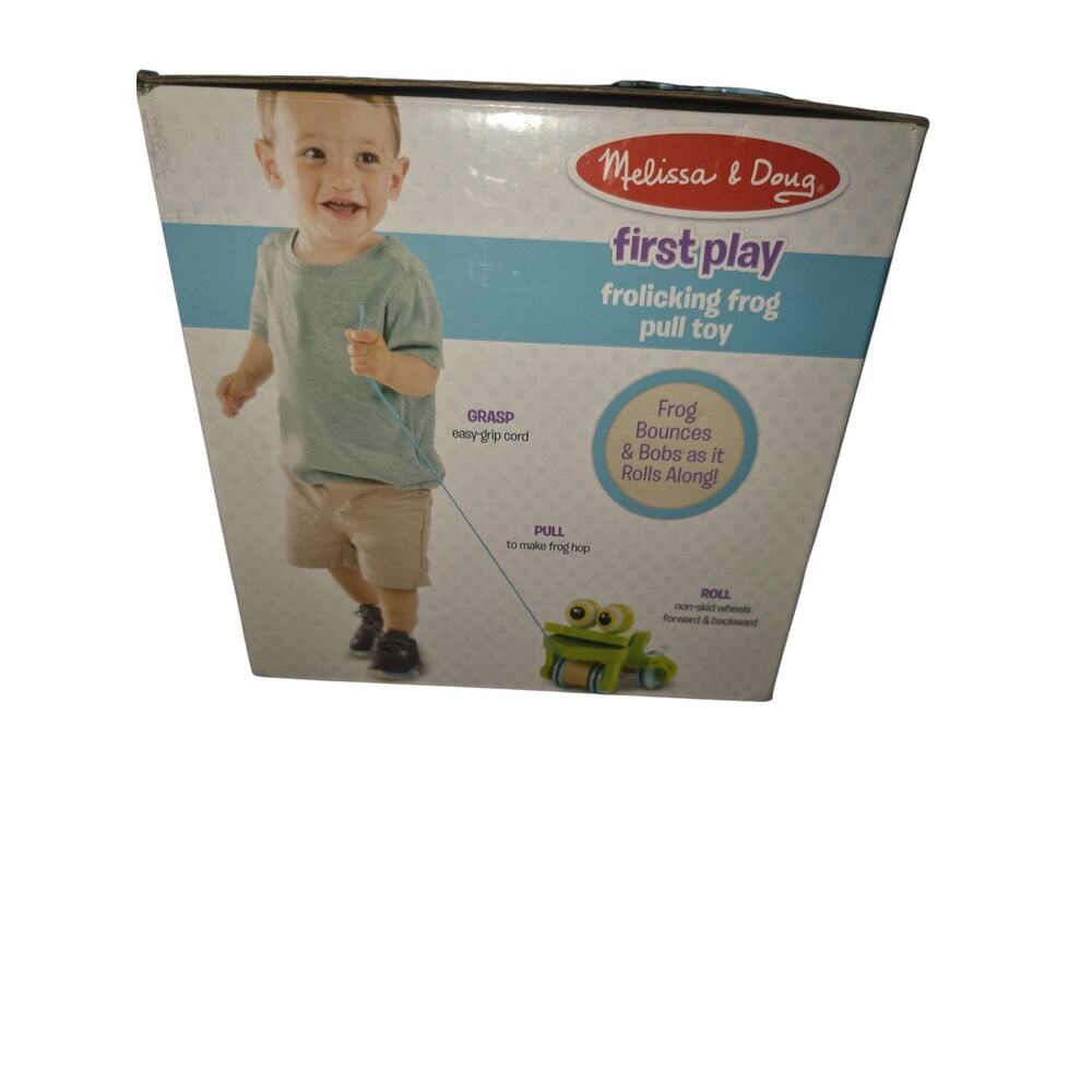 Melissa And Doug First Play Frolicking Frog Pull Toy NEW Traditional Wooden Toys - Picture 4 of 6